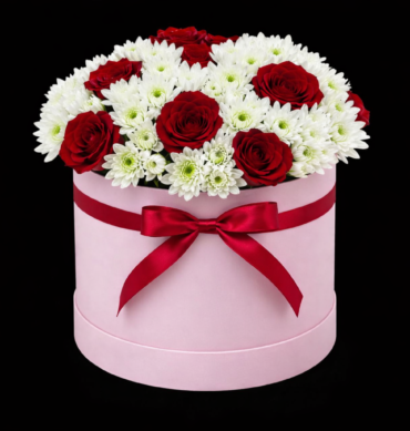 Red roses 10pcs with chrysanthemum white best gift