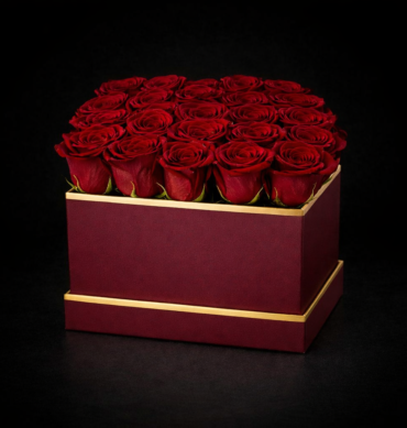 20pcs red roses with 10pcs ferrero chocolate inside the box