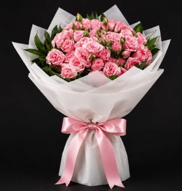Pink Spray Rose bouquet with accessories