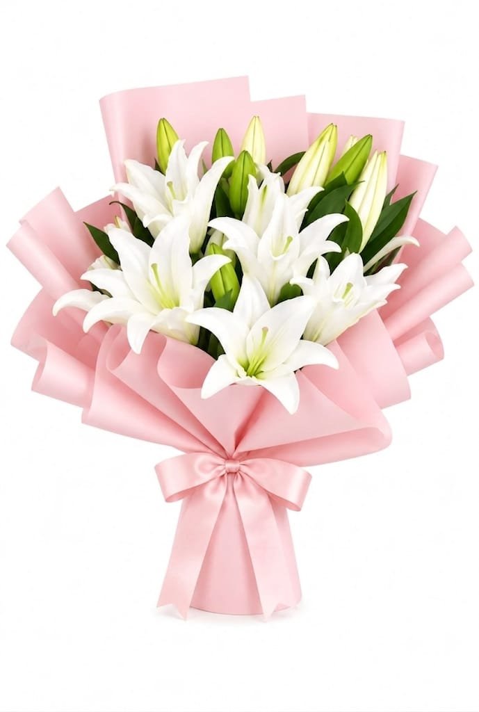 20 stems of white Lily Bouquet