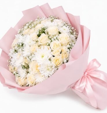 White baby Rose 10pcs White Rose 10pcs chrysanthemum 10pcs with accessory bouquet