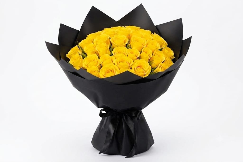 Yellow rose bouquet 30pcs