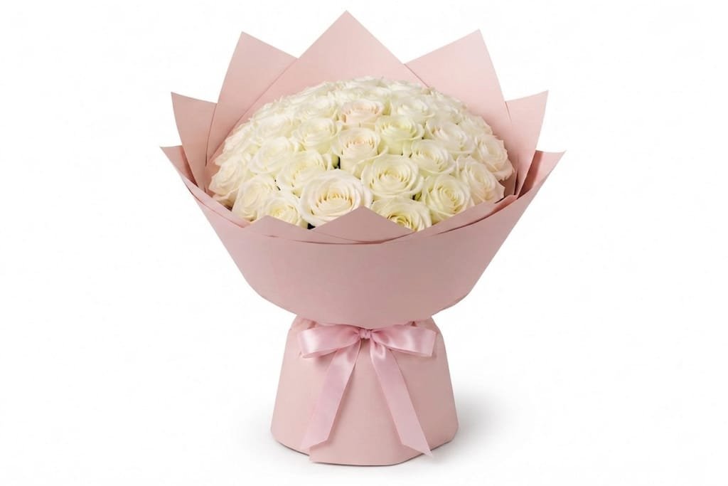 White Rose bouquet 30pcs