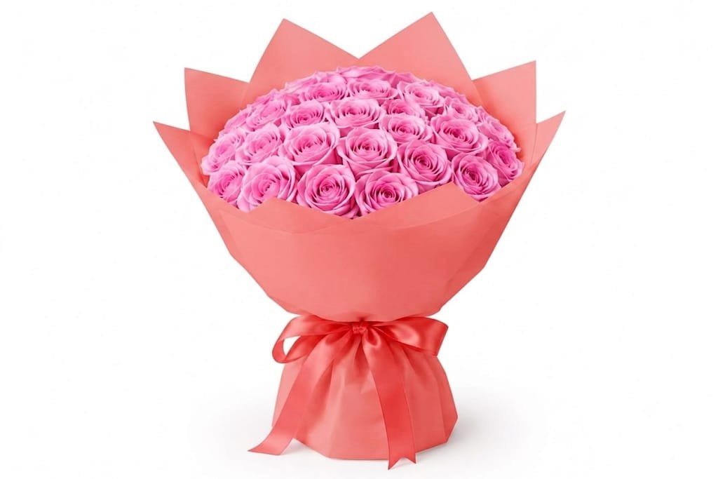 Pink Rose bouquet 30pcs