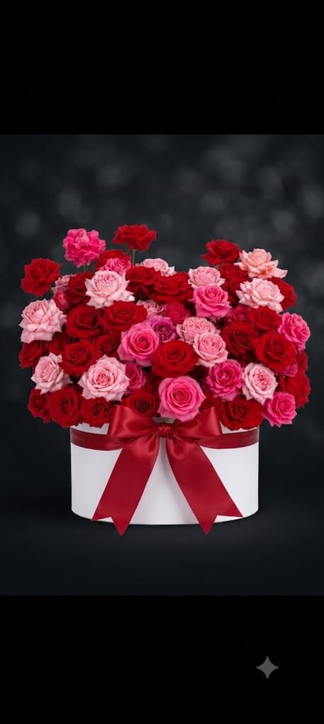 Pink. Red. and Light Pink 101pcs inside the basket