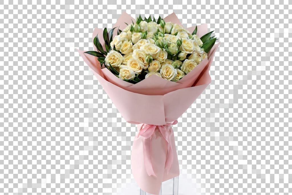 Peach Spray roses bouquet with accessories