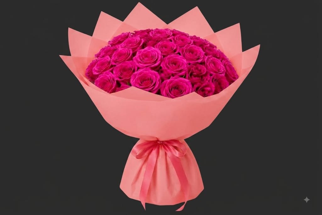 Dark pink 30pcs bouquet