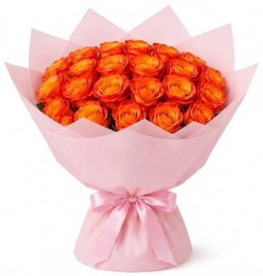 30pcs Orange Roses bouquet